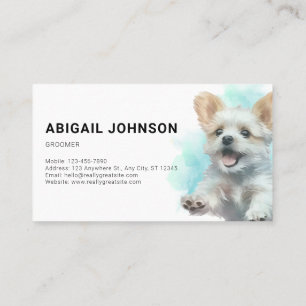 Elegantes Hunde-/Tier-Pflegedesign – Aqua-Blau-Aqu Visitenkarte