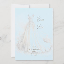 Elegantes Ice Blue Wedding Dress Brautparty Einladung