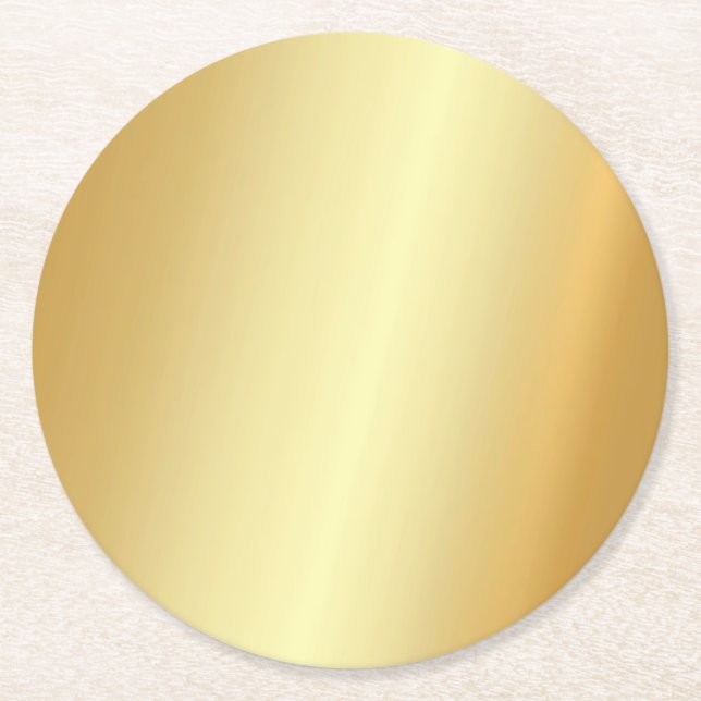 Elegantes Imitat Gold Blank Modern Template Runder Pappuntersetzer (Vorderseite)