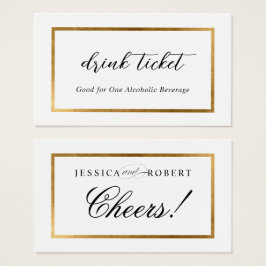 Elegantes Imitat Gold Border Drink Ticket