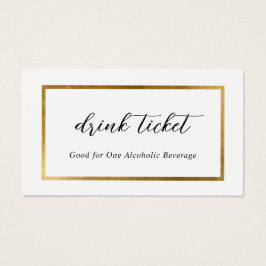 Elegantes Imitat Gold Border Drink Ticket