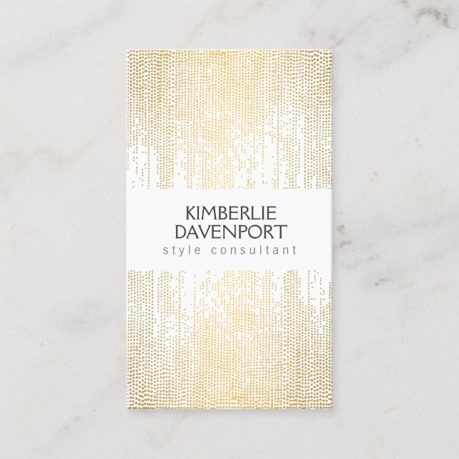 Elegantes Imitat Gold Confetti Dots Muster II Visitenkarte (Vorderseite)