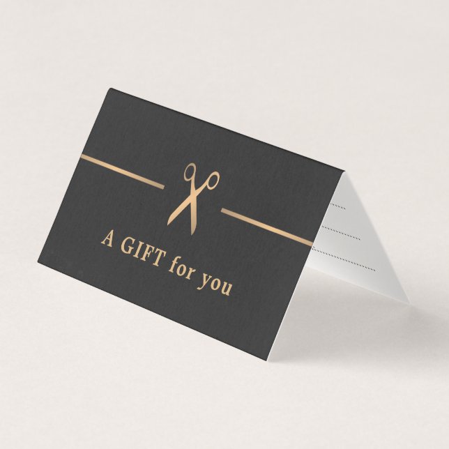 Elegantes Imitat Gold Dark Hair Geschenkgutschein (Vorderseite)