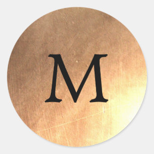 Elegantes Imitat Gold Monogram Siegel Runder Aufkleber