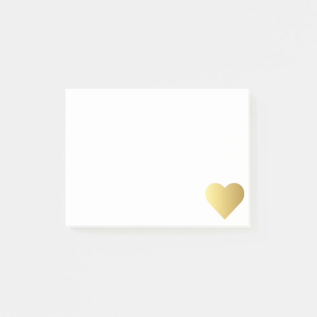 Elegantes Imitat-Goldherz Post-it Klebezettel (Vorderseite)