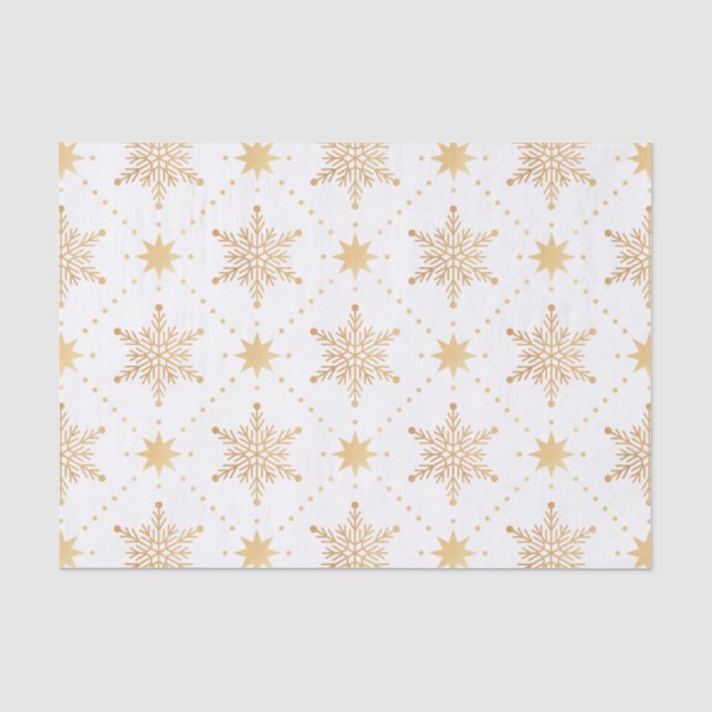 Elegantes Imitat-Goldschneeflocke-Weihnachten Seidenpapier (Vorderseite)