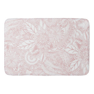 Elegantes Imitat Rose Gold Blumenmandala Design Badematte