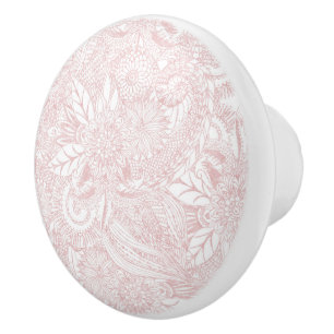 Elegantes Imitat Rose Gold Blumenmandala Design Keramikknauf