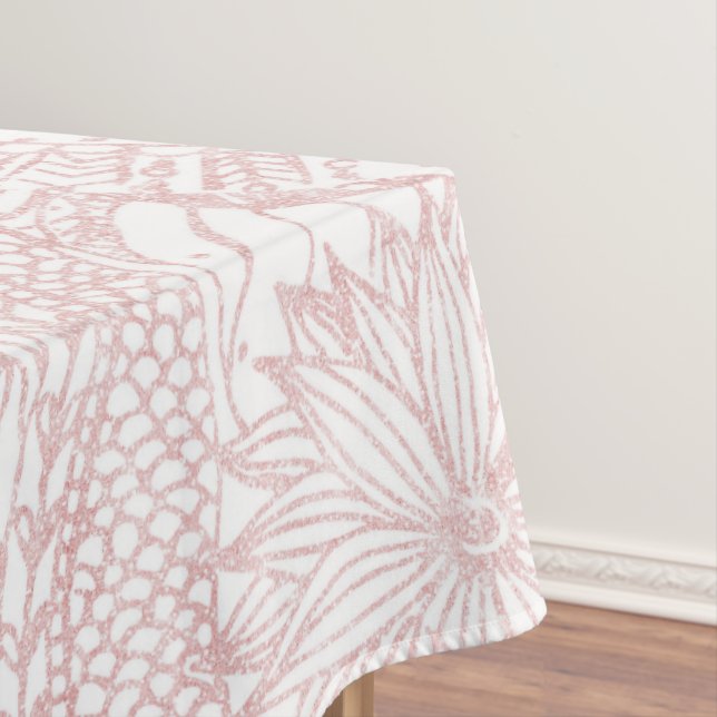Elegantes Imitat Rose Gold Blumenmandala Design Tischdecke (Beispiel)