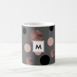 elegantes Imitat-Rosengold erröten rosa schwarze Kaffeetasse