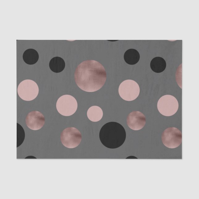 elegantes Imitat-Rosengold erröten rosa schwarze Seidenpapier (Vorderseite)