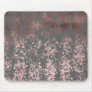 elegantes Imitat-Rosengold und graue Brushstrokes Mousepad