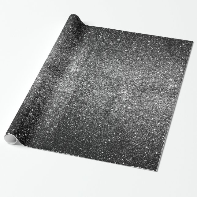 Elegantes Imitat-schwarzer Glitzer Geschenkpapier (Ungerollt)
