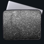 Elegantes Imitat-schwarzer Glitzer Laptopschutzhülle<br><div class="desc">Elegantes Imitat-schwarzer Glitzer</div>