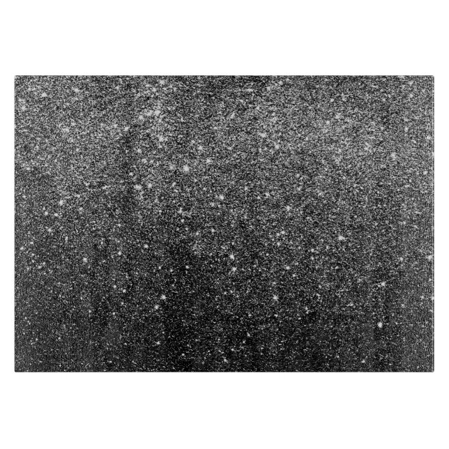 Elegantes Imitat-schwarzer Glitzer Schneidebrett (Vorderseite)