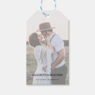 Elegantes Imitat Vellum Effect Foto Save the Date Geschenkanhänger