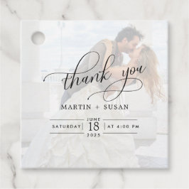 Elegantes Imitat Vellum Effect Overlay-Foto Hochze Geschenkanhänger