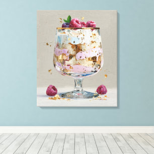 Elegantes Impasto-Himbeer-Dessert Leinwanddruck