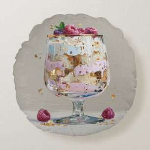 Elegantes Impasto-Himbeer-Dessert  Rundes Kissen