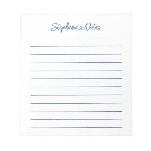 Elegantes, in Navyblau liniertes Notizbuch mit per Notizblock