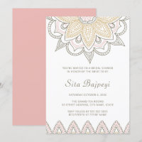 Elegantes Indian Pink Mehndi Hindu Brautparty