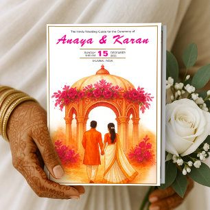 Elegantes indisches Hochzeitsprogramm Hindu-Zeremo