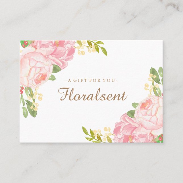 Elegantes, individualisierbares Blumengeschenkzert Rabattkarte (Vorderseite)