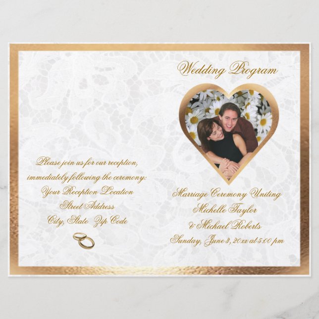 Elegantes individuell anpassbares Foto-Hochzeitspr (Vorderseite)