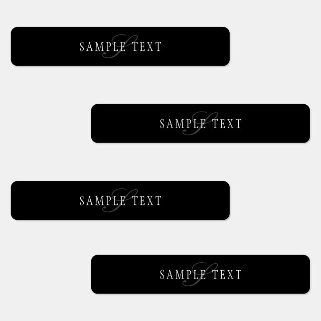 Elegantes individuell anpassbares Monogramm | Blac Etiketten (Gruppe)