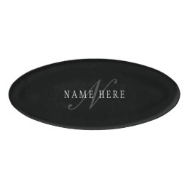 Elegantes individuell anpassbares Monogramm | Blac Namenschild