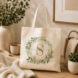 Elegantes, individuelles botanisches Monogramm mit Tragetasche