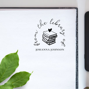 Elegantes individuelles Buch Herz aus der Biblioth Gummistempel