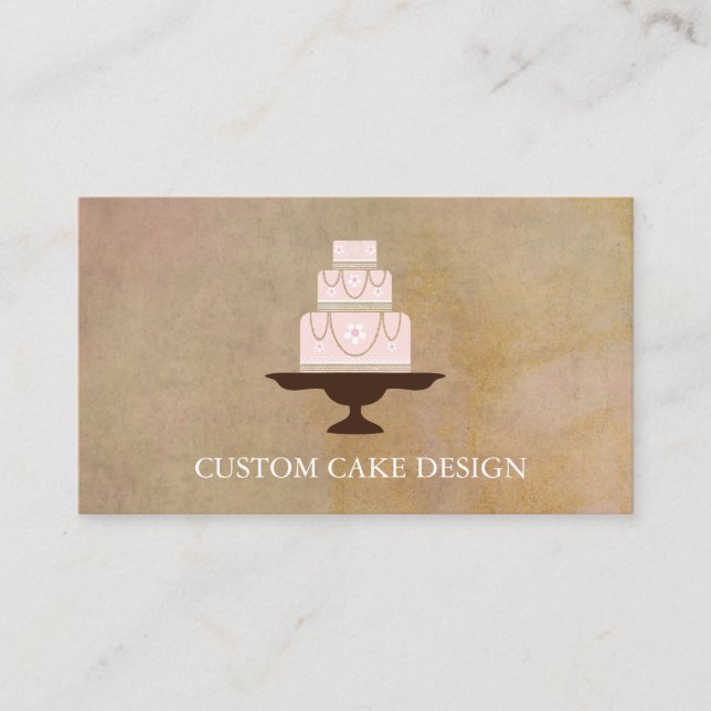 Elegantes, individuelles Cake Design Dekorieren vo Visitenkarte (Vorderseite)