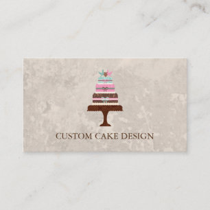 Elegantes, individuelles Cake Design Dekorieren vo Visitenkarte