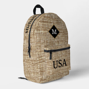 Elegantes, individuelles Design stilvoll Burlap Bl Bedruckter Rucksack