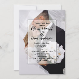 Elegantes individuelles Foto Hochzeit Einladung