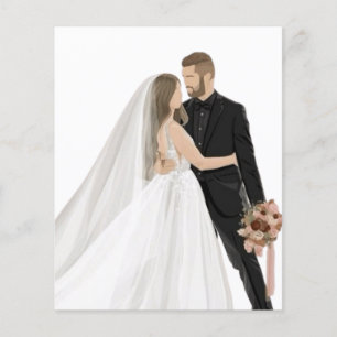 Elegantes individuelles Foto-Hochzeitsinformations Flyer