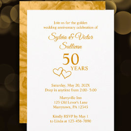 Elegantes individuelles Goldenes 50-jähriges Party Einladung