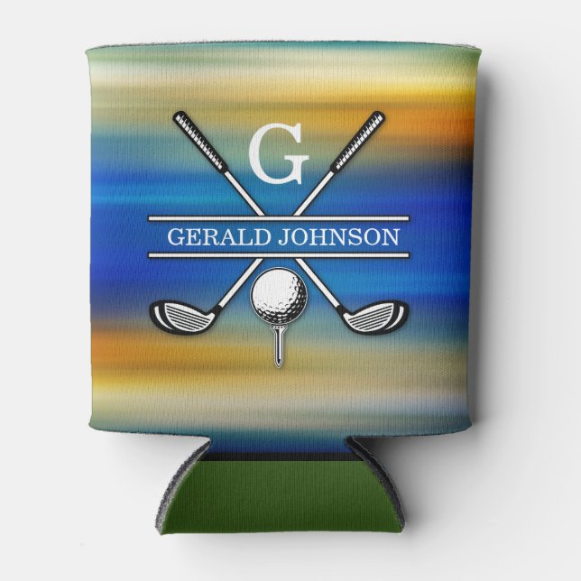 Elegantes, individuelles Golf Monogram Design Dosenkühler (Vorderseite)
