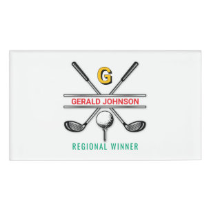 Elegantes, individuelles Golf Monogramm Namenschild