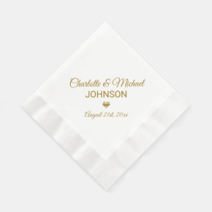 Elegantes, individuelles White Gold Colour Heart W Serviette
