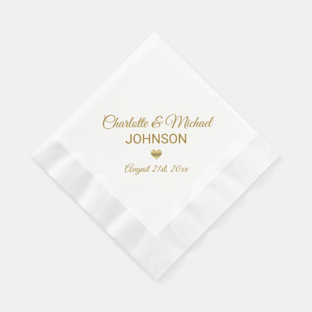 Elegantes, individuelles White Gold Colour Heart W Serviette (Ecke)