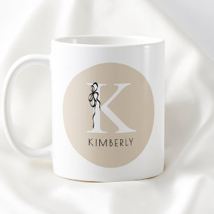 Elegantes Initial Brown Weibliches Feminines Schle Kaffeetasse