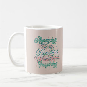 Elegantes inspirierendes 3D-Typografie-Design Kaff Kaffeetasse