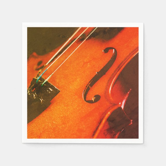 Elegantes Instrument für Violine Musikpapier Napki Serviette (Vorderseite)