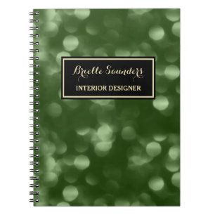 Elegantes Interieur Design Glamour Green Luxe Boke Notizblock