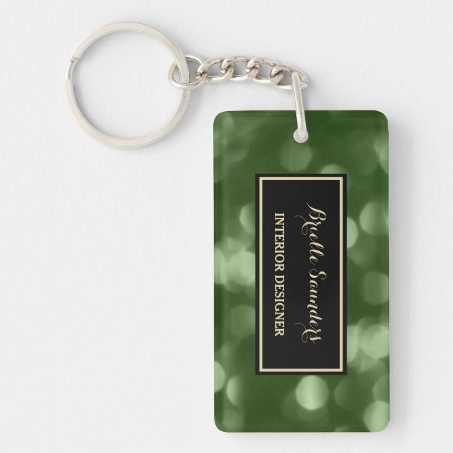 Elegantes Interieur Design Glamour Green Luxe Boke Schlüsselanhänger (Vorderseite)