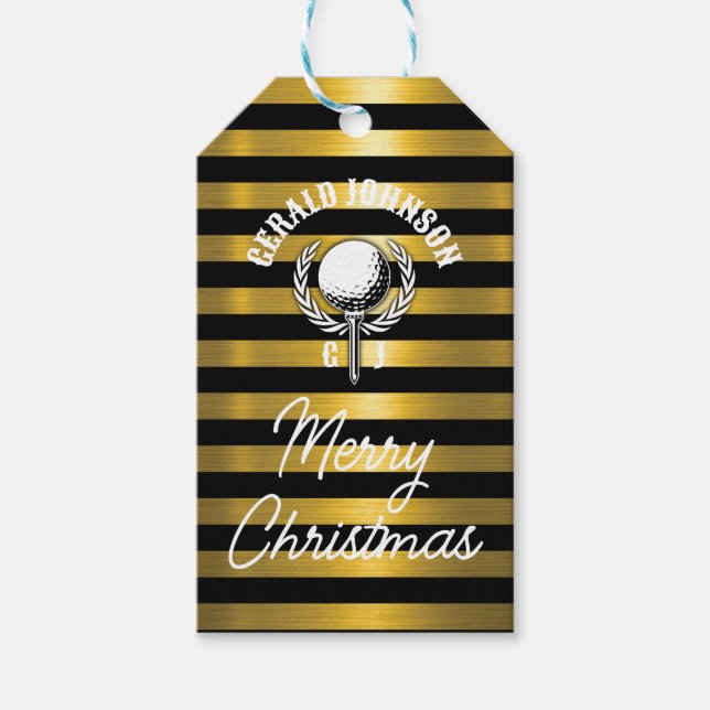 Elegantes Invertiertes Golf Monogram Design Geschenkanhänger (Vorderseite)