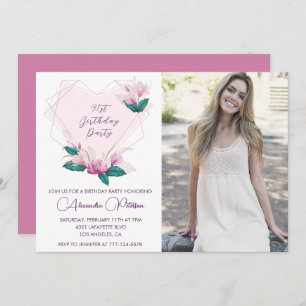 Elégantes invitations de 31e anniversaire Floral P