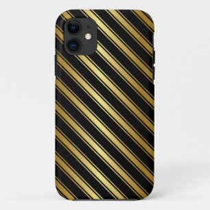 Elegantes iPhone mit Gold und Black Stripe 11 Hülle